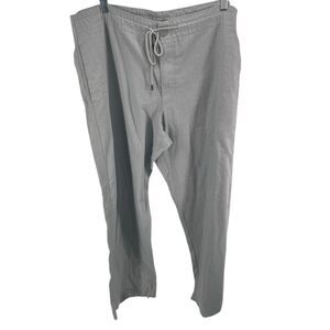Marc Anthony Men's Zip Fly Drawstring Linen Blend Pants Light Gray Size 38x32 NW